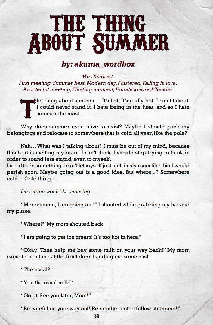 The Thing About Summer 1/2 (for Demon4allseasons Zine)