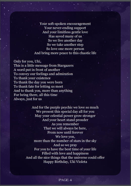 Universe of Love, For Our Most Beloved 2/2 (for Uki&#39;s Birthday Zine 2022)
