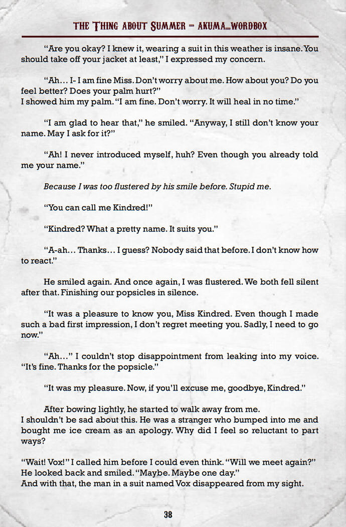 The Thing About Summer 1/2 (for Demon4allseasons Zine)