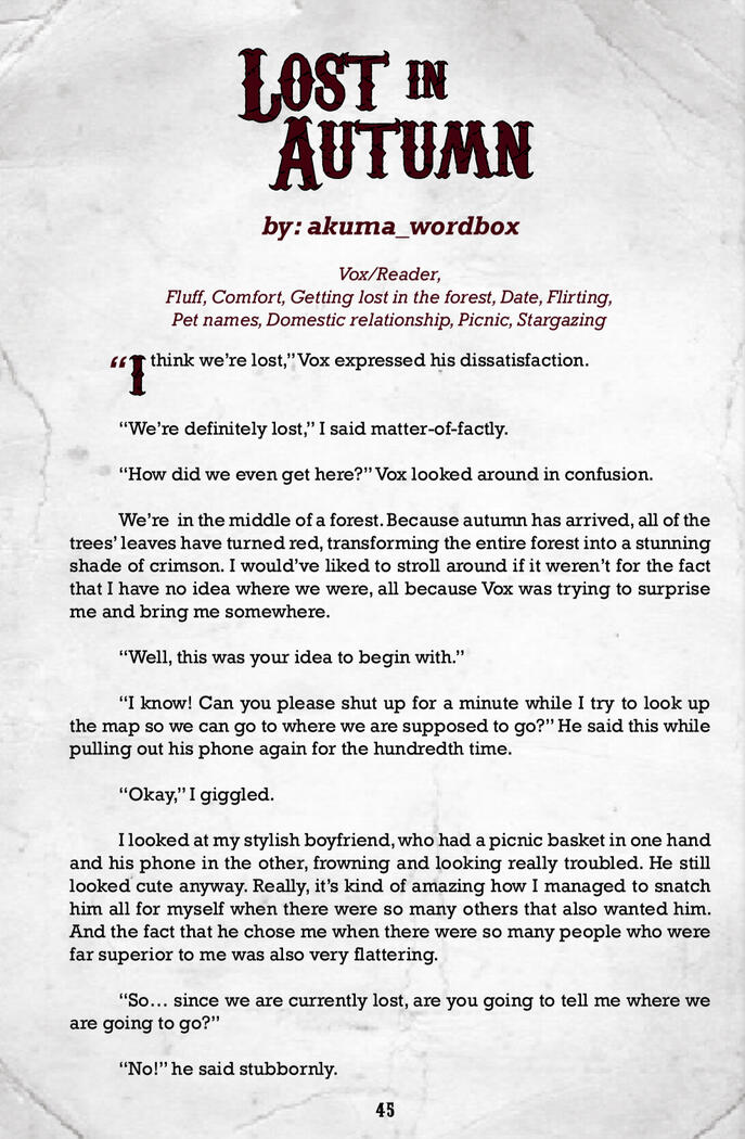 Lost in Autumn 1/2 (for Demon4allseasons Zine)