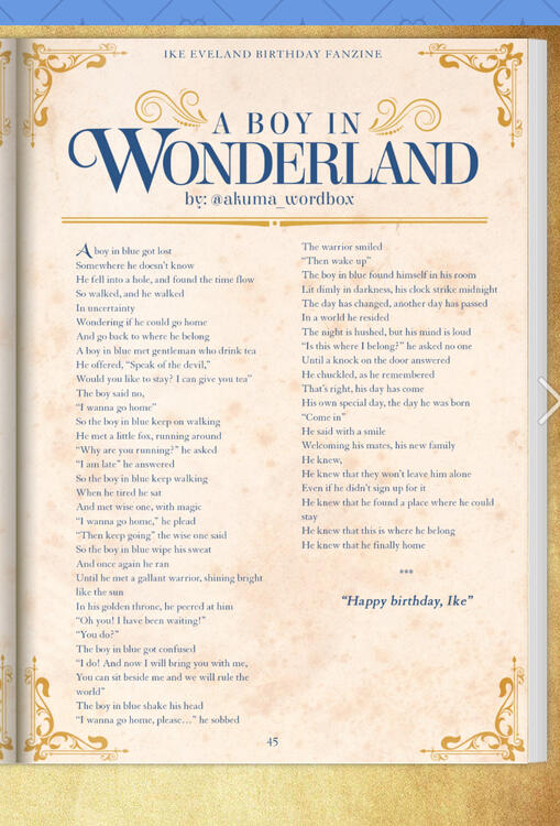 A Boy in Wonderland (Ike's Birthday Zine 2022)